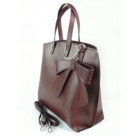 Bordowa Włoska torba A4 Shopper Bag Vera Pelle SB689RR