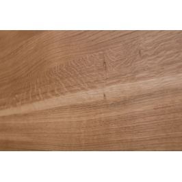 Stolik Cube 60x60 biały profil 15 mm blat lakierowany dąb naturalny