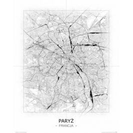 Paryż - Czarno-biała mapa