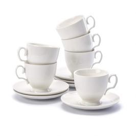 Filiżanki do kawy i herbaty porcelanowe ze spodkami MARIAPAULA ECRU 200 ml 6 szt.
