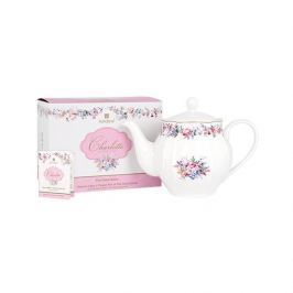 Dzbanek do herbaty i kawy z zaparzaczem porcelanowy ASHDENE CHARLOTTE BIAŁY 1 l
