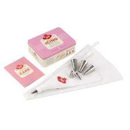 Rękaw cukierniczy plastikowy z 6 końcówkami TALA QUEEN ICING RETRO (9 el.)