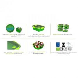 Lunch box plastikowy ze sztućcami i pojemnikiem na sos CURVER SMART TO GO OKRĄGŁY FIOLETOWY 1,6 l