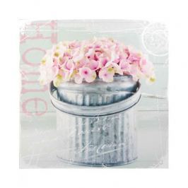 Obraz na płótnie MONDEX PINK FLOWERS SZARY 28 x 28 cm