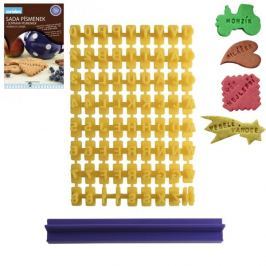 Szablon do dekoracji ciast plastikowy ORION LITERKI ŻÓŁTY 12 x 18 cm