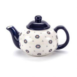 Dzbanek do herbaty i kawy ceramiczny FOLKLOR KÓŁKA KREMOWY 0,75 l