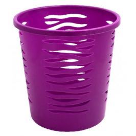 Plastikowy kosz na śmieci BRANQ ZEBRA FIOLETOWY 10 l