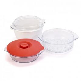 Garnek do gotowania na parze ceramiczny z pokrywką PYREX BIAŁY 1,8 l