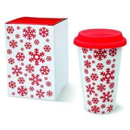 Kubek ceramiczny z pokrywką SNOWFLAKES 200 ml
