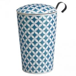 Kubek porcelanowy z zaparzaczem i pokrywką EIGENART KONICZYNA NIEBIESKI 350 ml
