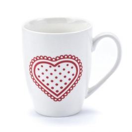 Kubek ceramiczny AMBITION GLAMOUR SERCE BIAŁY 380 ml