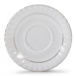 Talerzyk / Spodek porcelanowy CHODZIEŻ IWONA ZŁOTA LINIA BIAŁY 16,7 cm