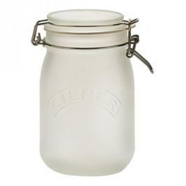 Słoik na przetwory szklany KILNER FROSTED BIAŁY 1 l