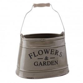 Doniczka na kwiaty ceramiczna FLOWERS AND GARDEN SZARA 20 x 15 cm