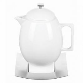 Dzbanek do herbaty i kawy porcelanowy TRAMONTINA LUNA BIAŁY 1,3 l