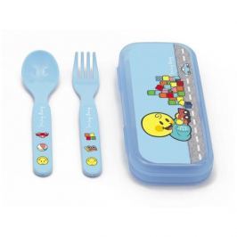 Sztućce dla dzieci plastikowe w etui ZAK SMILEY BABY NIEBIESKI 3 szt.