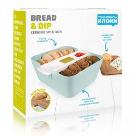 Chlebak plastikowy z deską do krojenia TOMORROW'S KITCHEN BREAD AND DIP BŁĘKITNY