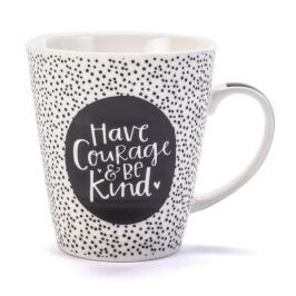 Kubek porcelanowy DOTS COURAGE BIAŁY 270 ml