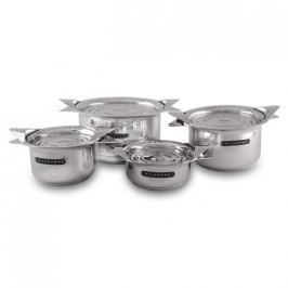 Komplet 4 garnków ze stali nierdzewnej SILAMPOS DROP INOX 8 el.
