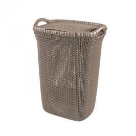 Brudownik / Kosz na pranie i bieliznę plastikowy CURVER KNIT WYSOKI BRĄZOWY 57 l