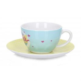 Filiżanka do kawy i herbaty ceramiczna ze spodkiem PAN DRAGON BABCIA NIEBIESKA 210 ml