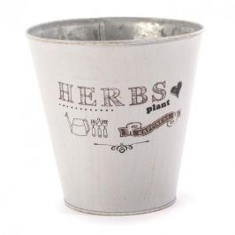 Osłonka na doniczkę metalowa MONDEX HERBS PLANT SZARA 17 cm