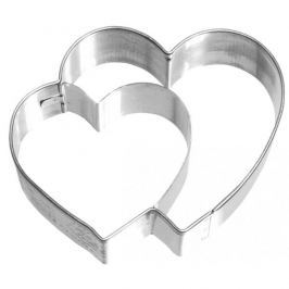 Foremka / Wykrawacz do ciastek i pierników metalowy BIRKMANN DWA SERCA 6,5 cm