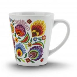 Kubek ceramiczny stożkowy NANAELO FOLKLOR ŁOWICKI LATO 290 ml