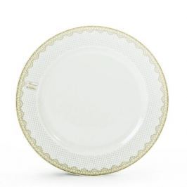 Talerz obiadowy płytki porcelanowy CHODZIEŻ SWEET KROPKI BIAŁY 24 cm