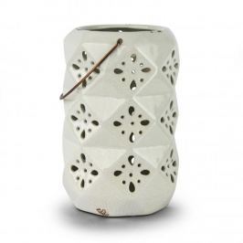 Lampion ozdobny ceramiczny DUO FIGURE BIAŁY 26 cm